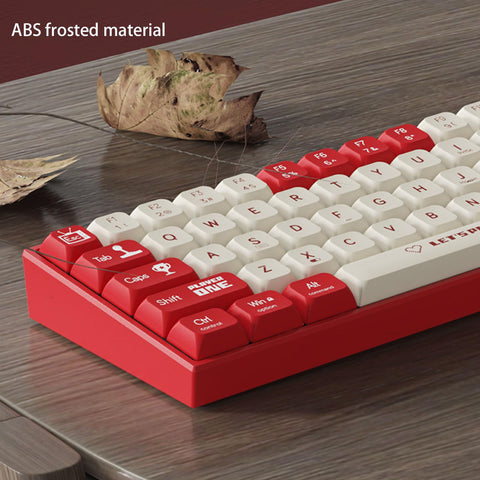 ciciglow Wired Keyboard, 68 Keys Hot Swappable Red Switch USB Mechanical Keyboard Dynamic Backlighting Gaming Keyboard for Type C Devices (Red and White)