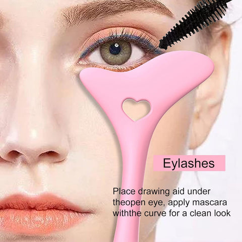 JJLFresheners Pink Eyeliner Aid Stencil Multifunctional Eyeliner Stencils Eye Makeup Tool Handle Makeup Tool Silicone Eyeliner Stencils Tool Eye Liners Tool