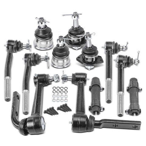 A-Premium Set of 12, Front Upper Lower Ball Joint, Inner Outer Tie Rod End & Sleeves, Idler Arm, Compatible with Chevrolet Astro 1990-2005, GMC Safari 1990-2005, RWD Only