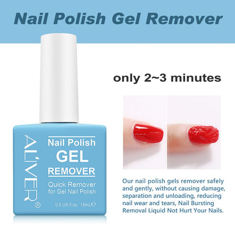 Gel Nail Polish Remover(15ml),Professional Gel Polish Remover for Nails,Quick & Easy Polish Remover In 2-3 Minutes,No Need for Foil, Soaking or Wrapping