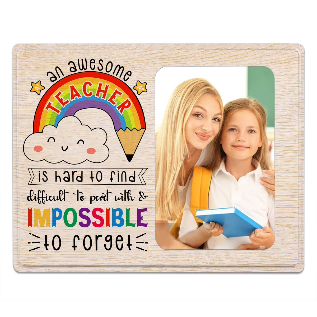 D4DREAM Teacher Picture Frame Teacher Appreciation Gift Personalized Teacher Frame End of the Year Teacher Retirement Teachers Gift Appreciation Day Back to School Graduation Gift for Teachers