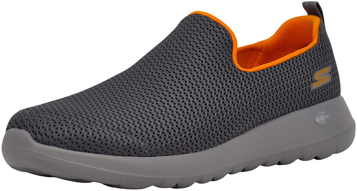 Skechers Men's Go Max-Athletic Air Mesh Slip on Walking Shoe, Charcoal/Orange, 9.5