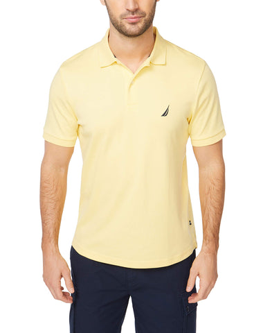 Nautica Men's Classic Fit Short Sleeve Solid Soft Polo Shirt, Corn Solid, Small
