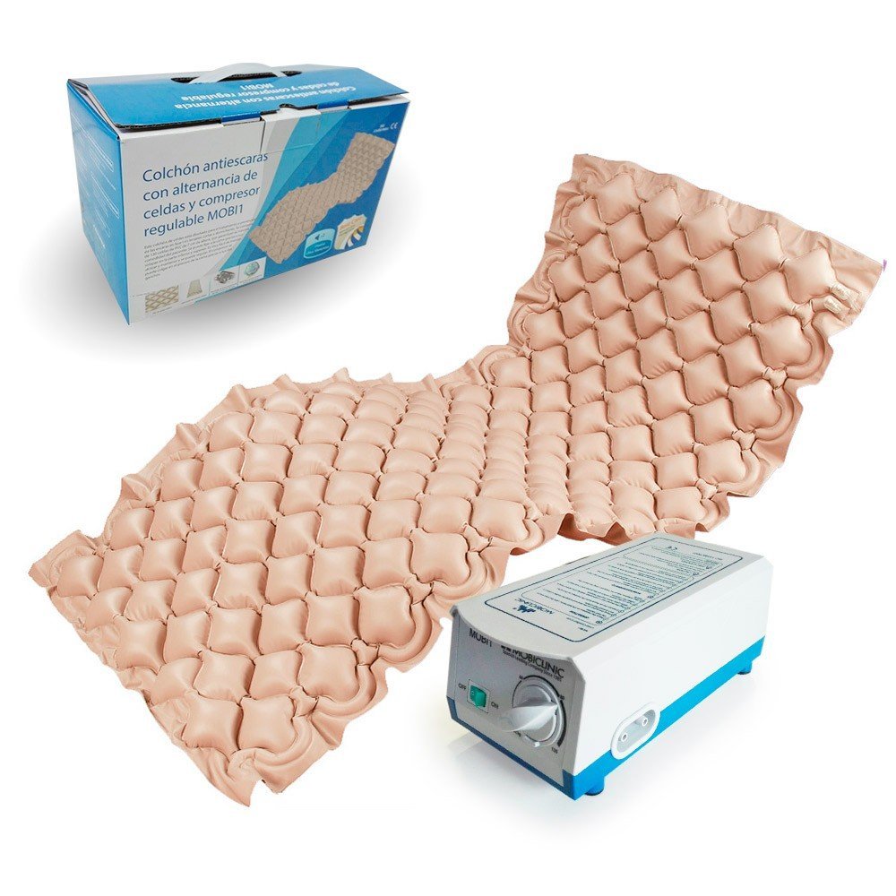 Mobiclinic Anti-Decubitus Air Pressure Mattress, Anti-Bedsores, Cell Alternation and Compressor, Beige, Mobi 1