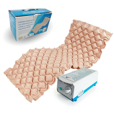 Mobiclinic Anti-Decubitus Air Pressure Mattress, Anti-Bedsores, Cell Alternation and Compressor, Beige, Mobi 1