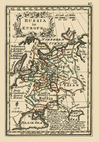 Posterazzi PDXITRU0068SMALL Europe Russia 1758 Bowen Poster Print, 18 x 24, Multicolor