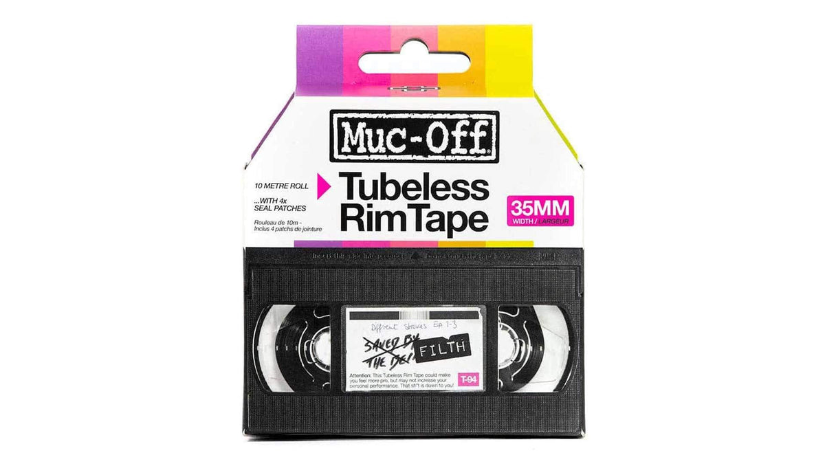Muc-Off Tubeless Rim Tape, 35mm - Adhesive Rim Tape Tyre Liner for Tubeless Tyres - Tubeless Kit with 10m Roll of Bike Tape for MTB/Road/Gravel Bikes