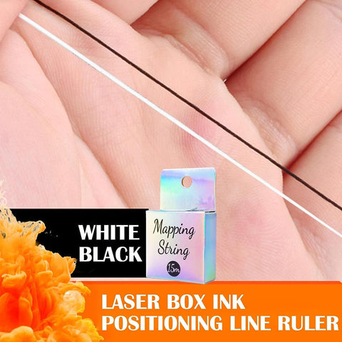 Black White Eyebrow Mapping String, Pre-inked Eyebrow Thread Liners, Tattoo Thread Eyebrow Marker Marking Line for Eyebow Make Up Thread Positioning Eyebrow Measuring Tool for Marking Symmetrical Eyebrows