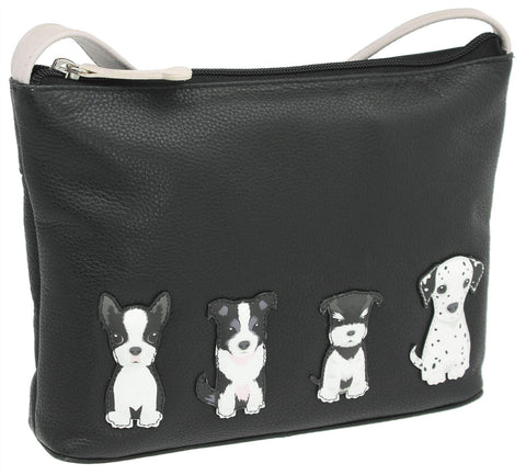 Mala Leather Best Friends Collection Leather Shoulder/Cross Body Bag 7216_65 Black