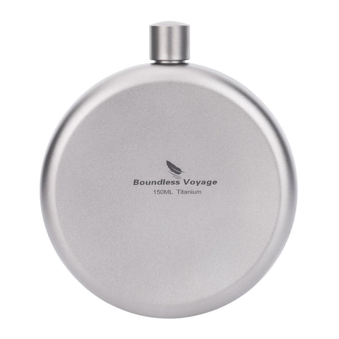 Boundless Voyage Titanium Ultralight Hip Flask, 150ml, Round, Ti3065D