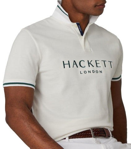 Hackett London Men's Heritage Classic Polo, White (White), XS
