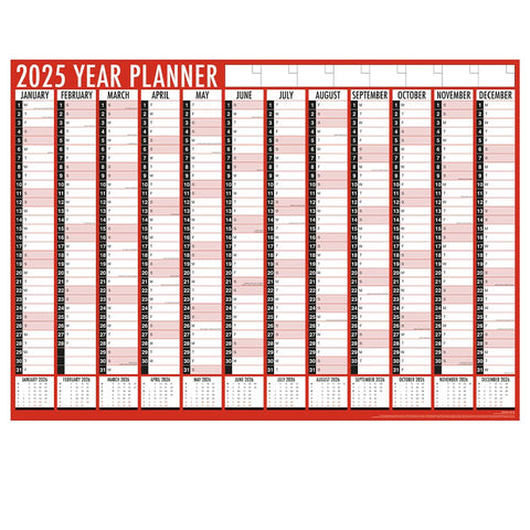 Zopper 2025 A1 Year Wall Planner Large -2025 Wall Calendar Runs January to December Full Year to View Holidays are Marked Ideal for Home and Office Folded