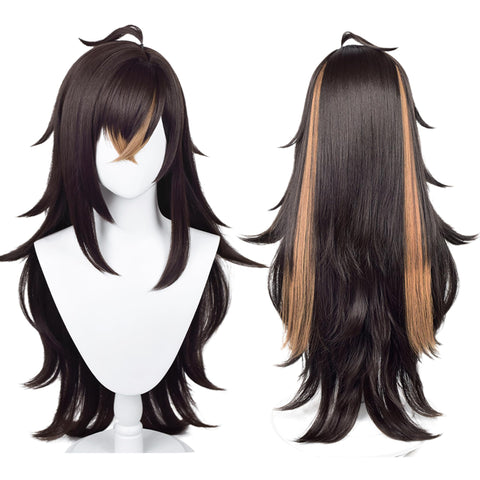 Genshin Impact Cosplay Wig for Dehya Sumeru Anime Wigs With 2 Ears Long Wavy Brown Hair Synthetic Fabric with Free Wig Cap for Comic Con, Cosplay Show, Halloween