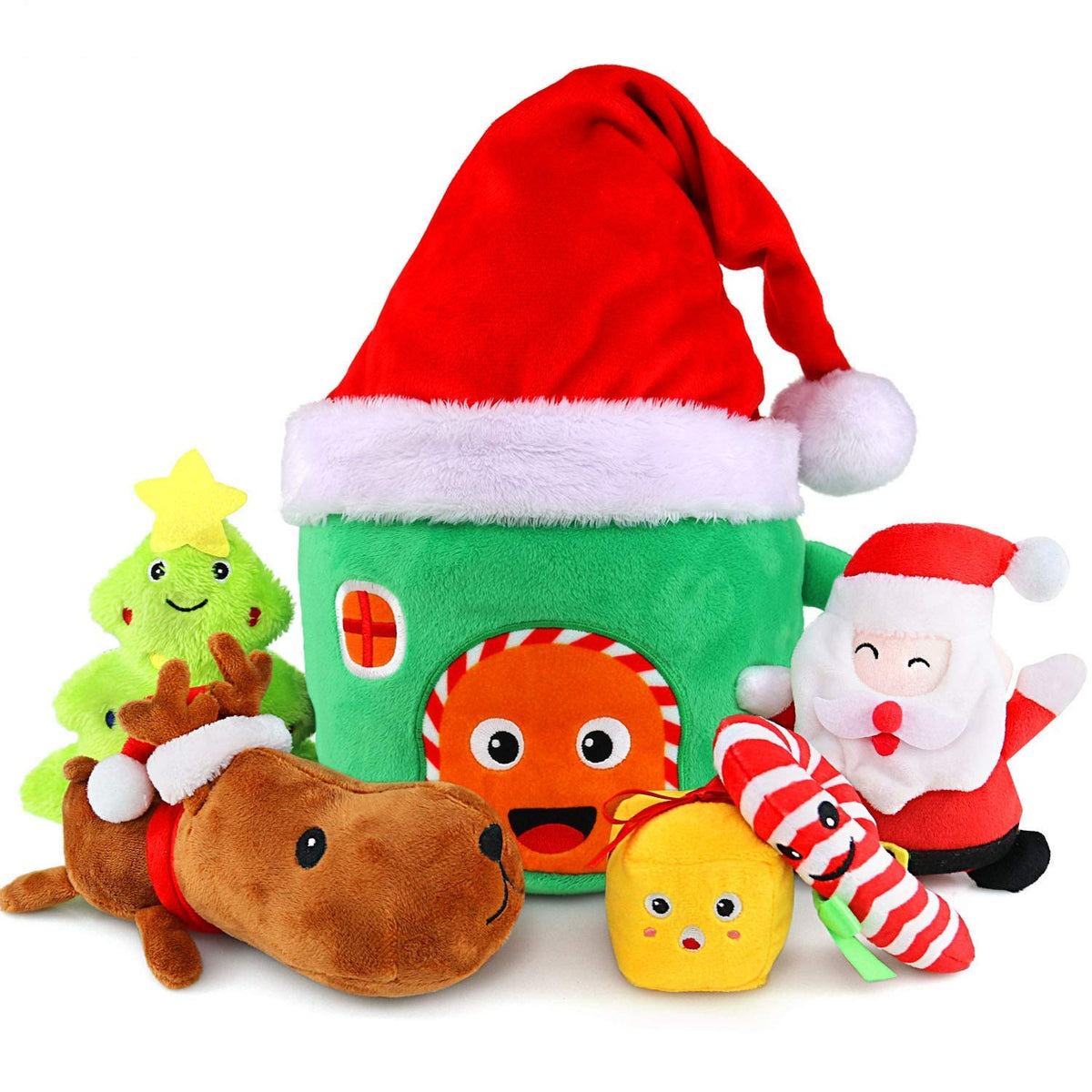 My First Baby Christmas Toys, teytoy 6 Pieces Santa's Christmas Gift, Christmas Playset Decoration Kids Party Favors for Infants Boys and Girls