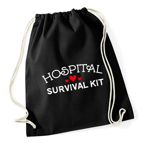 Hippowarehouse Hospital survival Drawstring Cotton School Gym Kid Bag Sack 37cm x 46cm, 12 litres