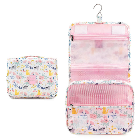 Hanging Toiletry Bag for Women, Lychii Cosmetic Bag, Toiletries Travel Organizer-Cat Printed