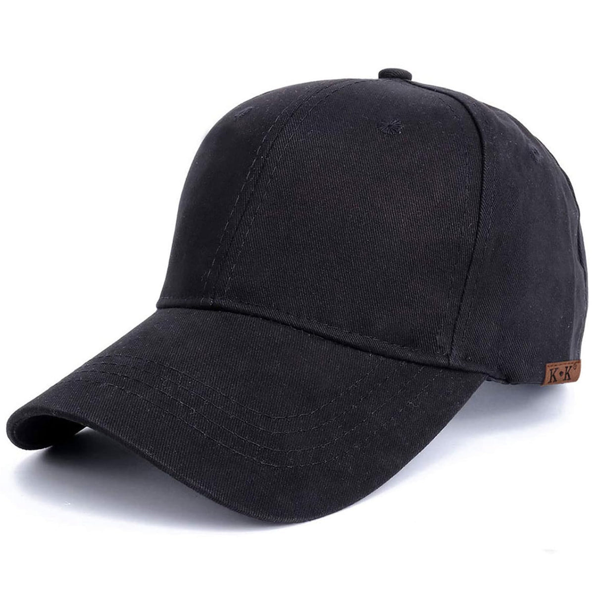 Baseball Cap - Plain Cap Hat Lightweight Adjustable Washed Polo Style Hat Classic Sports Casual Cap Summer Sun Hat for Unisex (Black)