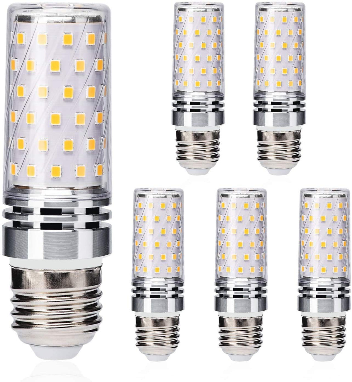 Eco.Luma 8W E27 LED Bulbs, E27 Edison Screw LED Corn Light Bulbs, Equivalent to 60W 70W 80W Incandescent Bulb, 2700K Warm White, Non-Dimmable, No Flicker AC 220-240V, Pack of 5