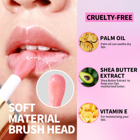 KIMUSE Sheer Lip Oil, High Shine Finish, Hydrating Lip Plumper Gloss Lip Care, Tinted Lip Oil Nourishing Repairing For Dry Lips
