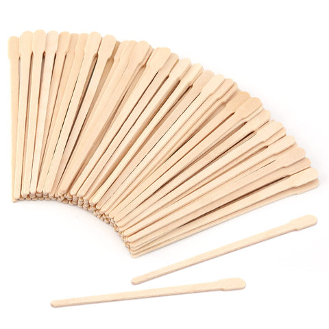 PROUSKY 100 Pieces Eyebrow Wax Sticks, Face Wax Strips, Small Wax Spatulas Wooden Wax Sticks for Face Eyebrows Leg Small Hair Removal Sticks