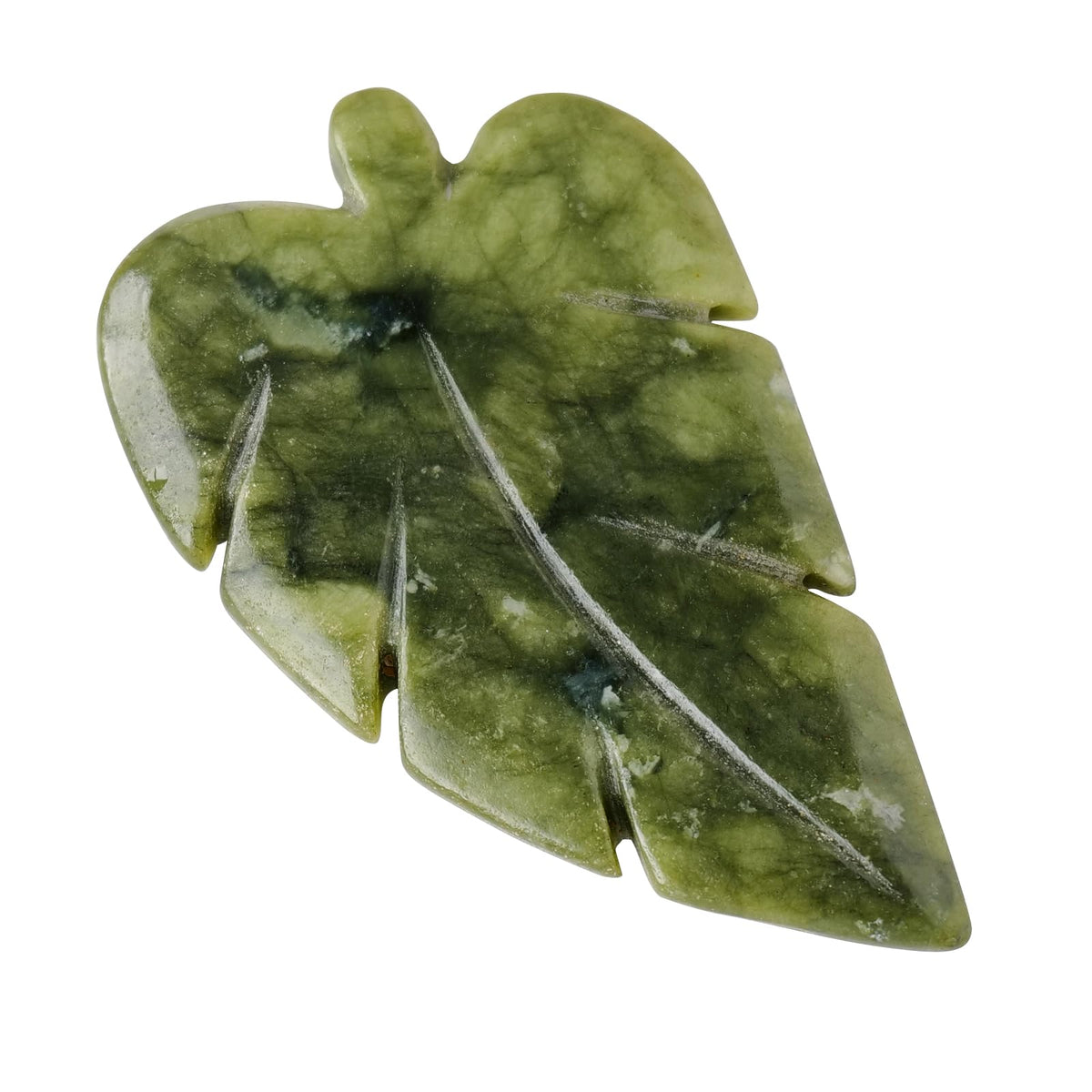 Runyangshi 1PCS Natural Crystal Green Jade Stone Hand-Carved Crystal Leaves Sculpture Leaf Shape Crystal Healing Stone Figurines Reiki Crystal Gemstone Collection Home Decor Desk Decor
