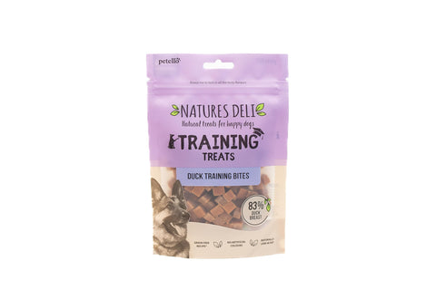 Natures Deli Duck Training Bites Dog Treats - Training aid, Nutritious, Naturally Low Fat, Bite Sized - 100g