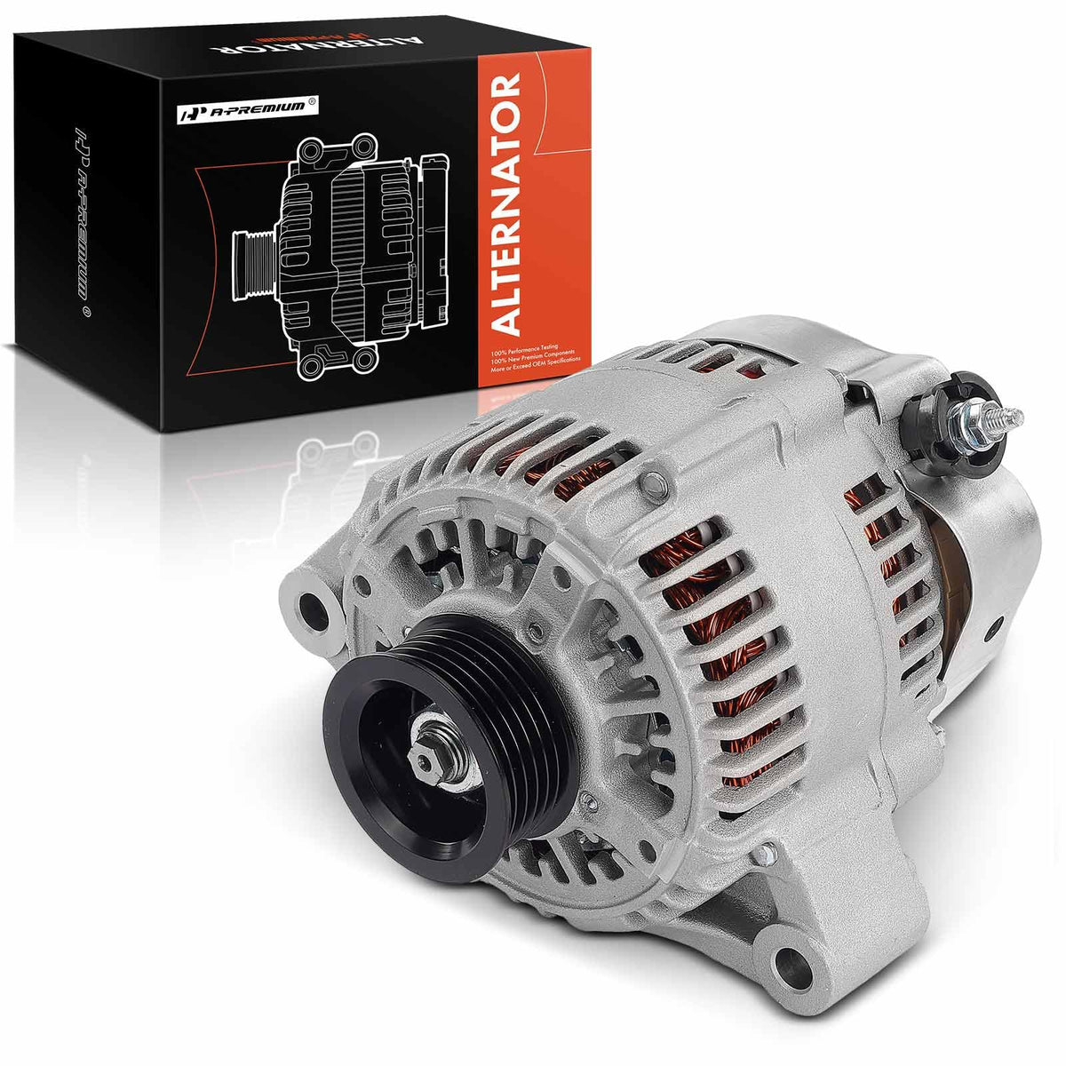 A-Premium Alternator Compatible with Toyota Land Cruiser & Lexus LX470, 1998-1999, 4.7L, 12V 80A 6-Groove Pulley Clockwise, Replace# 102211-1370, 27060-50250