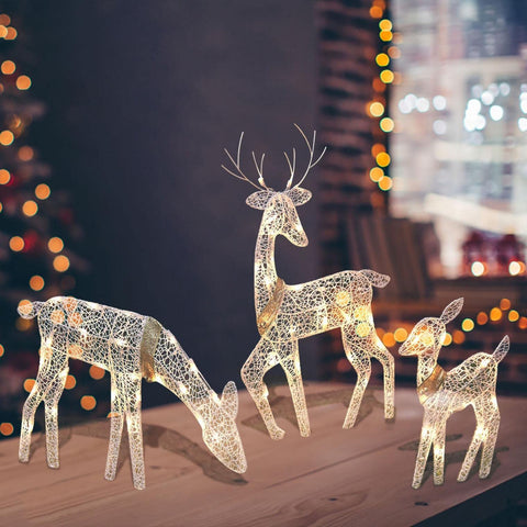 Reindeer Christmas Decorations,Wire Mesh Light Up LED Reindeer Christmas Reindeer Silhouette Christmas Wireframe Figur Garden Sculptures & Statues Glitter Festive Rustic Decor for Front Yards