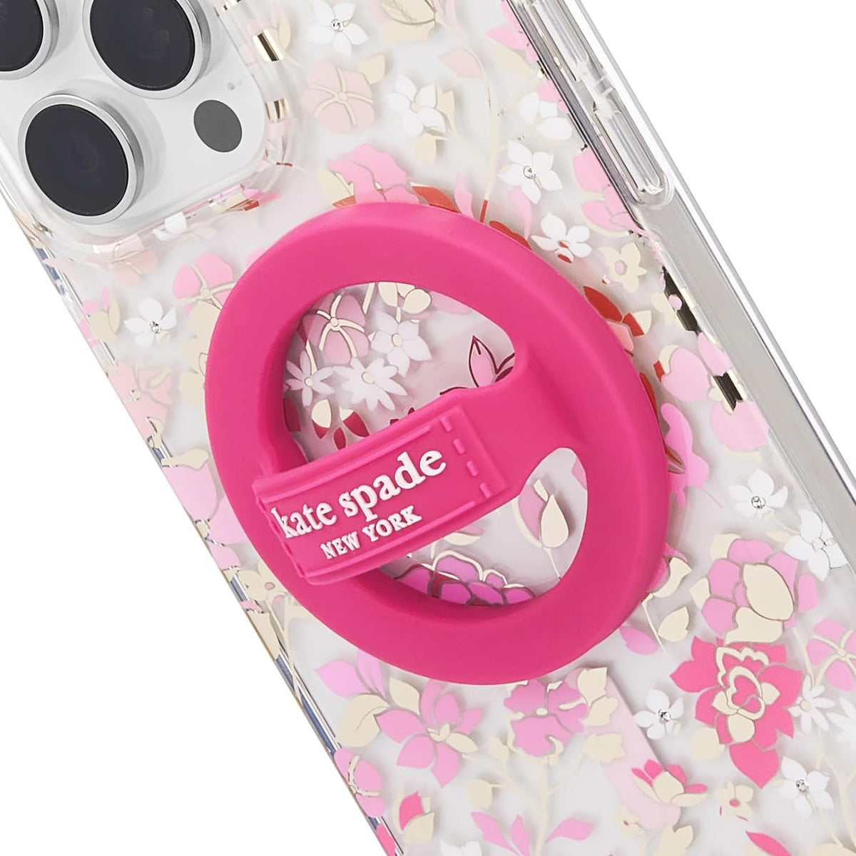 Magnetic Phone Loop Grip - Removable and Collapsible - Pom Pom Pink