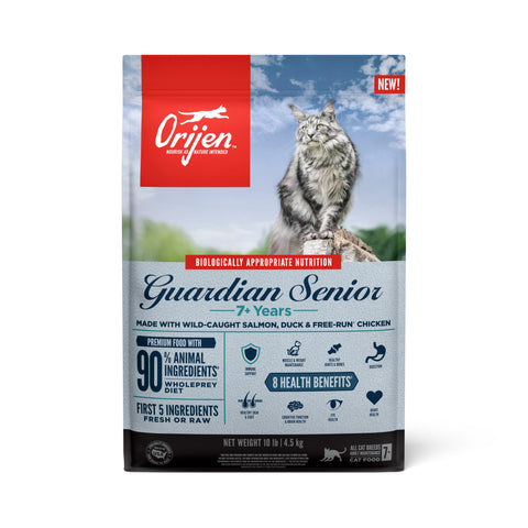 ORIJEN GUARDIAN SENIOR Dry Cat Food, Grain Free Cat Food for Senior Cats, WholePrey Ingredients, 10lb