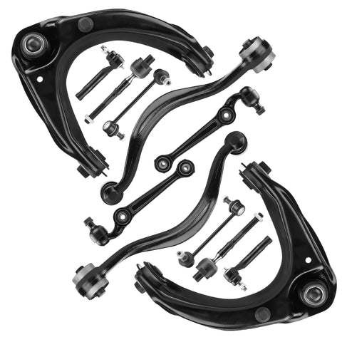 Front Upper&Lower Control Arms w/Ball Joints Sway Bar End Links Tie Rods Suspension Kit for 2006 2007 Lincoln Zephyr Ford Fusion Lincoln MKZ 2007 Mercury Milan (12pc)