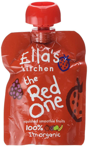 12 Pack of Gluten Free Ellas Kitchen Smoothie Fruit - Red One 90 g