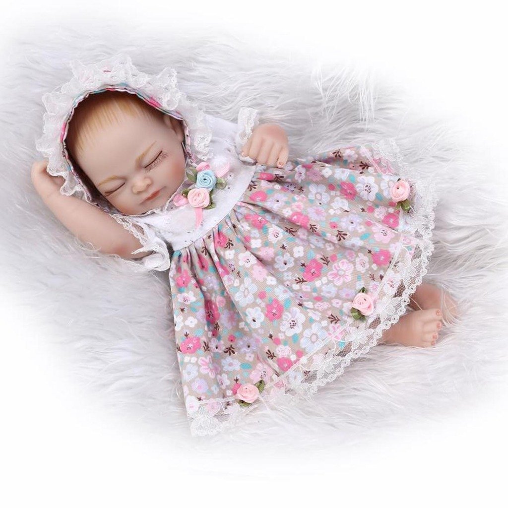 TERABITHIA Mini 11" Lovely Real Newborn Silicone Dolls Collectible Sleeping Baby Girl