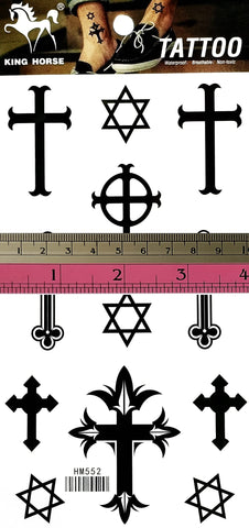 Generic Black Temporary Tattoos, 8x4 Inch, Fashionable, Waterproof, for Men, Women, Kids, Halloween, Zombie, Cosplay, Masquerade, Party, Eye-Catching, Fun