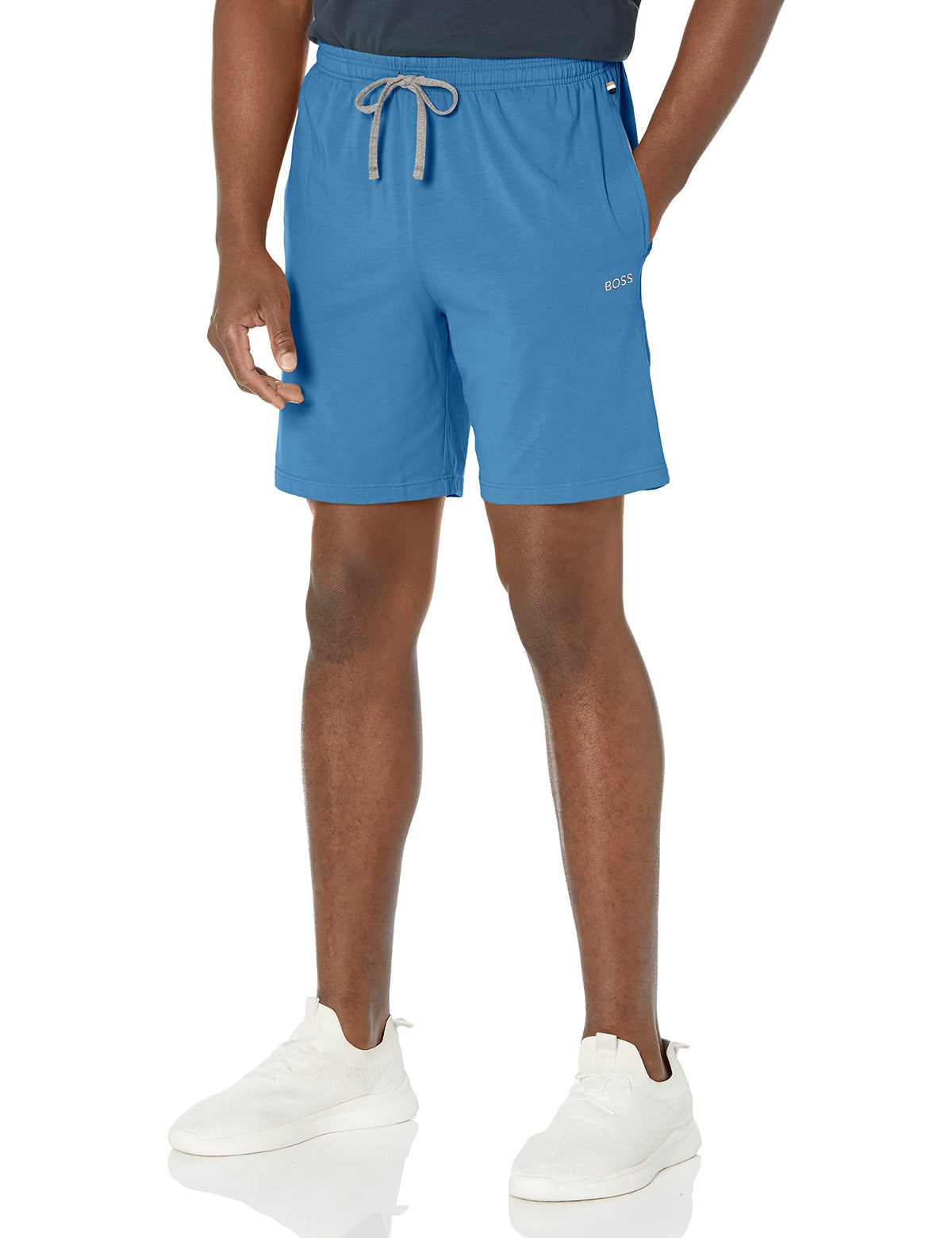 BOSS Mix&Match Cotton Stretch Lounge Shorts Cerulean Blue