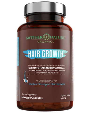 Hair Growth Supplement for Thicker, Fuller Hair & Faster Regrowth w/Collagen, Keratin, Biotin, Vitamins for Hair, Skin, Nails, Non-GMO, Vegan (60 Capsules)