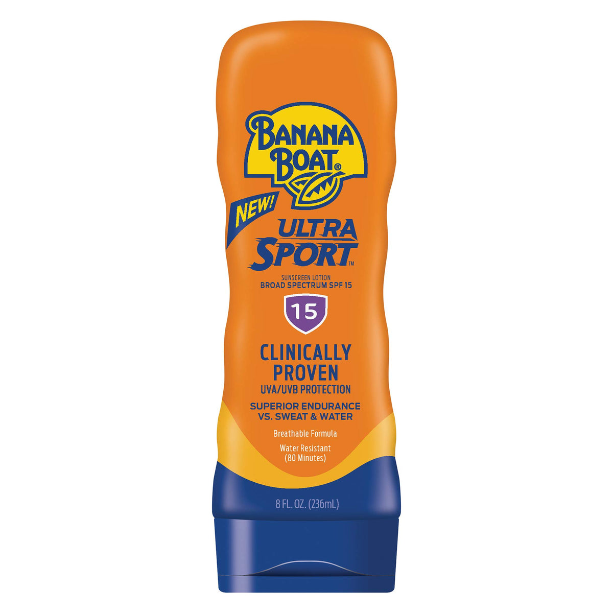 Banana Boat Sport Performance Broad Spectrum Sunscreen Lotion, SPF 15, 8 Fluid Ounce
