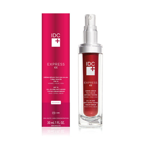 IDC Dermo Express Tinted CC SPF 15 with REGEN(16) Anti-Aging Technology | Daily Moisturizing Cream for Face, Eyes, & Neck | Hydrates & Nourishes Skin, Reduces Wrinkles, Improves Firmness | 1.0 fl oz