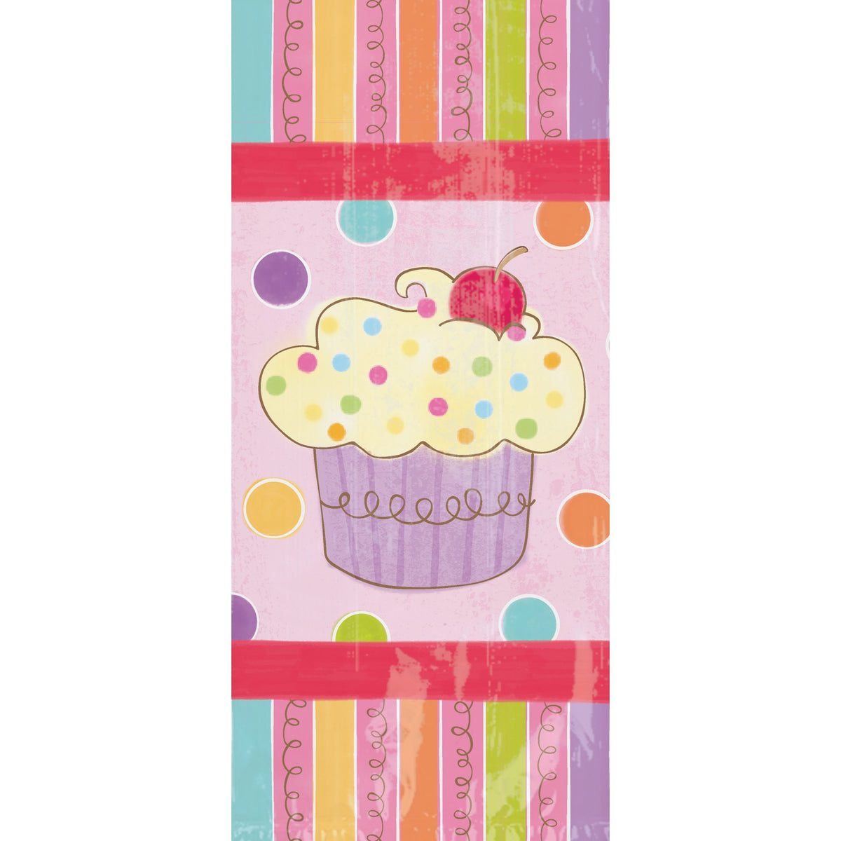Amscan International Sweet Stuff Cupcake Themed Small Cello Party Bags, Pack Of 20