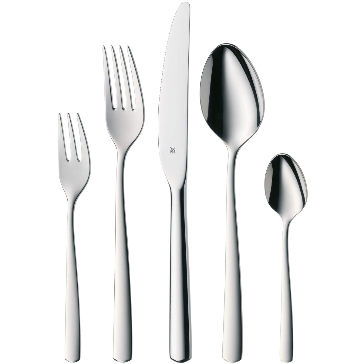 WMF 11.2091.6040 Cutlery Set 30-Piece for 6 People Boston Cromargan 18/10 Stainless Steel Polished Silver 43.9 x 27.3 x 6 cm