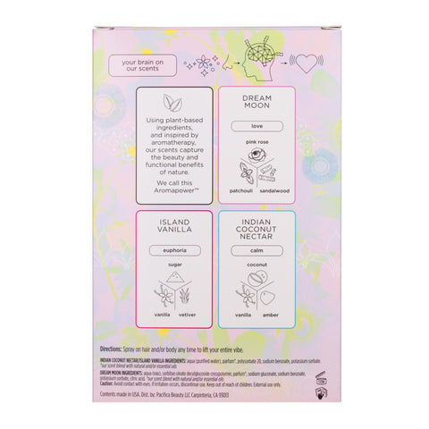 Pacifica Beauty, Take Me There Hair Perfume & Body Spray Trial Set, 3 Scents, Fragrance Sampler Gift Set, Natural & Essential Oils, Clean, Vegan & Cruelty Free