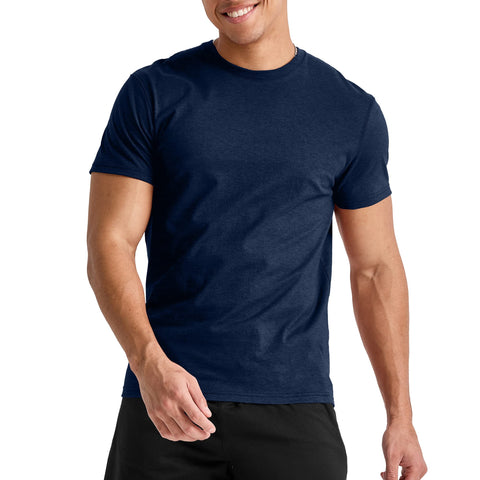 Hanes Men's Originals Lightweight, Crewneck T-Shirts, Tri-Blend Tee, Tall Sizes, Navy Triblend, Medium