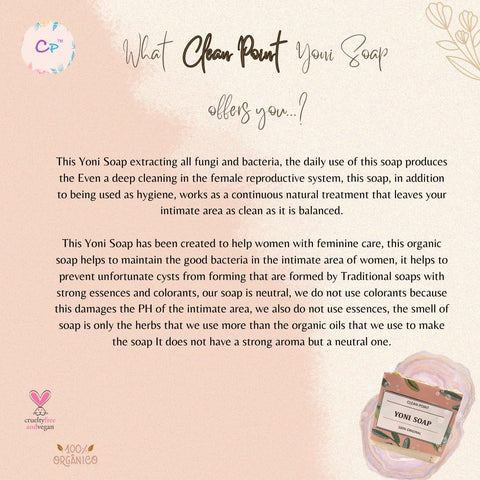 1 PCS Yoni Soap Bars for Women, (3.5 oz) Clean Point Solid Herbal Feminine Bar Herbal, 100% Original/OEM/100% Handmade Natural Yoni Bar PH Balanced & V Cleansing Bar Soap for Women