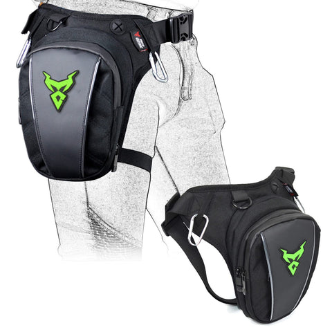 MIGHTYDUTY Leg Bag Motorcycle Thigh Bag for Men Women Multifunctional Thigh Waist Fanny Pack Drop Leg Bag for Cycling Riding Travel Outdoors Motorbike Bag Green