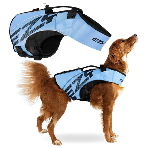 EZYDOG X2 Boost Life Jacket | Boating, Dog Friendly, Paddle Board, Superior Buoyancy, Rescue Handle, Lifejacket (Large, Blue)