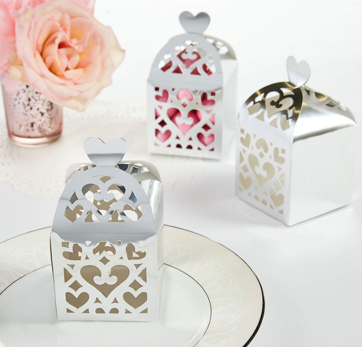 Lantern Favor Boxes - Silver