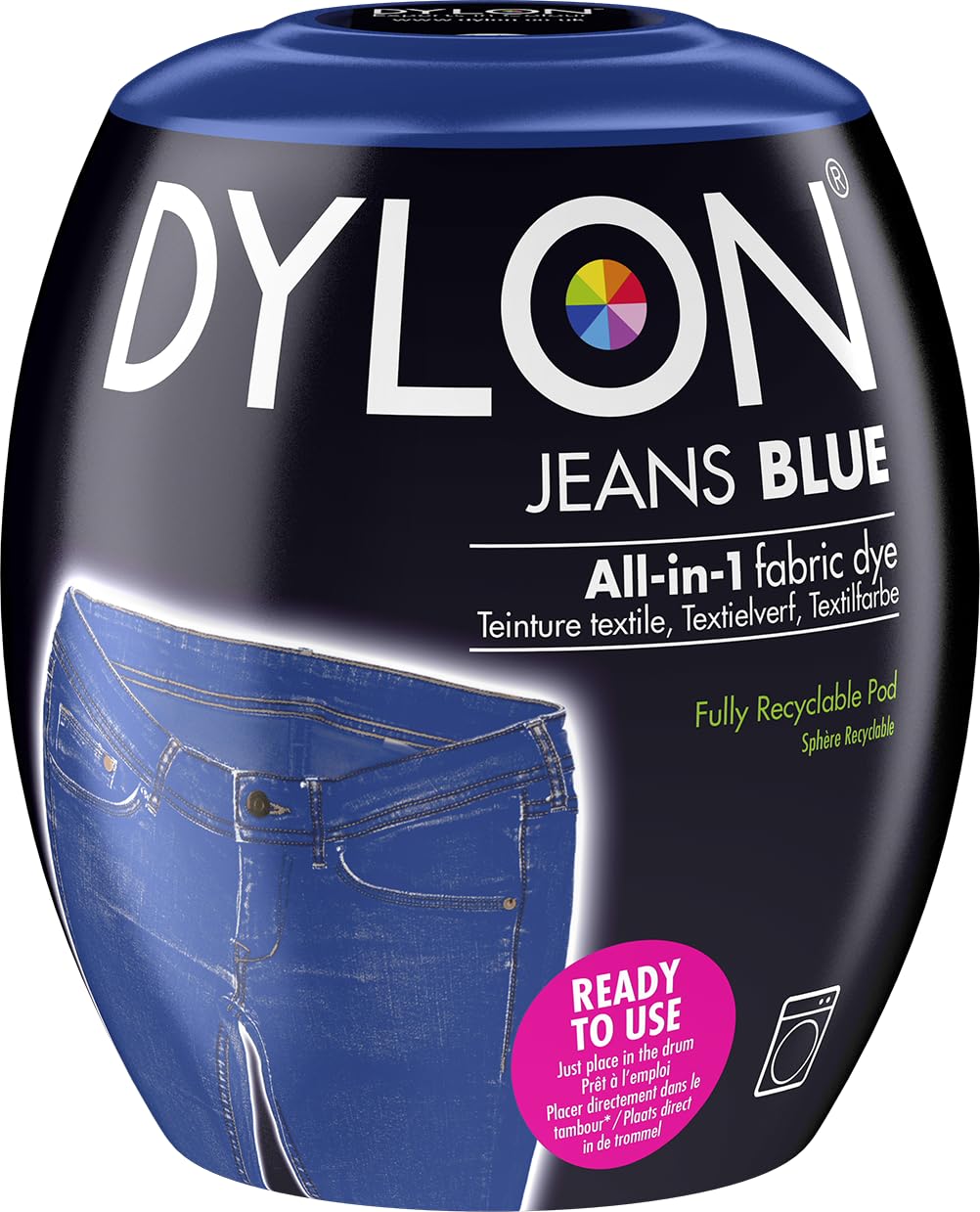 DYLON Washing Machine Fabric Dye Pod for Clothes & Soft Furnishings, 350g - Jeans Blue