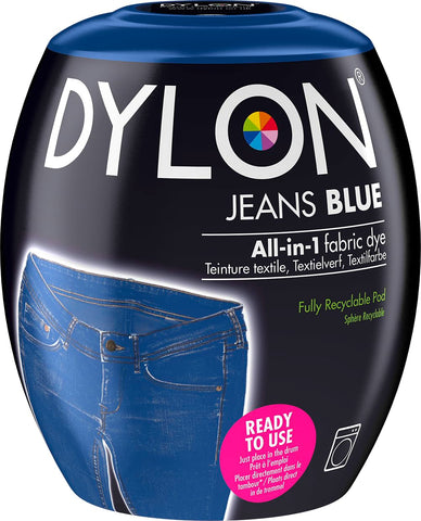 DYLON Washing Machine Fabric Dye Pod for Clothes & Soft Furnishings, 350g - Jeans Blue