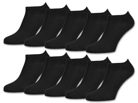10 | 20 | 30 Pairs Ankle Socks/Sneaker Socks for Women & Men in Black & White Size 3-14 (9-11, 10 Pairs | Black)