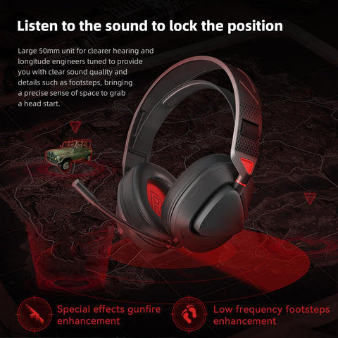 Gaming Headphones, Multifunctional Buttons Wired Gaming Headphones 4 Modes for Computer (Black Red)